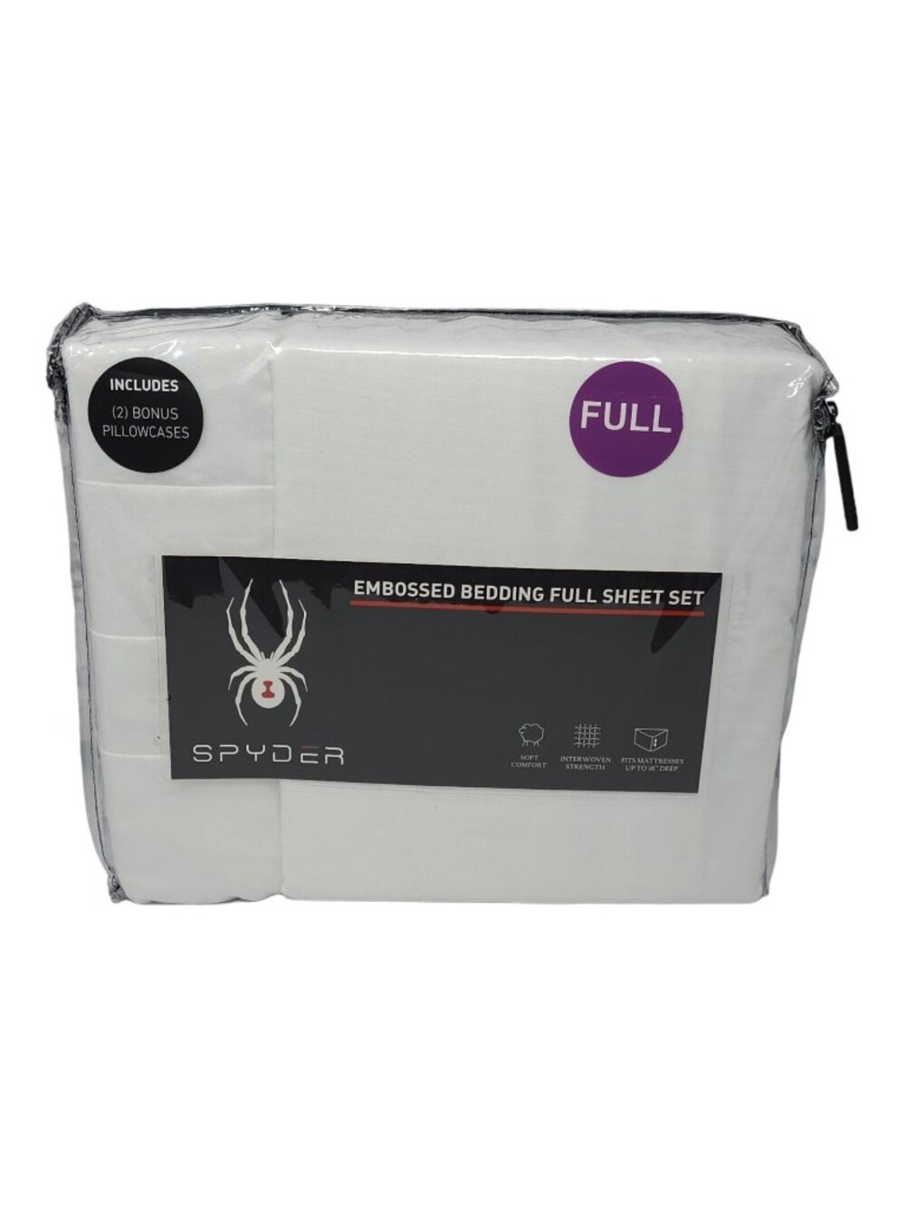 Spyder Full/Double Sheets Set 6 Pc Embossed Polyester Soft Comfort 4 Pillowcases